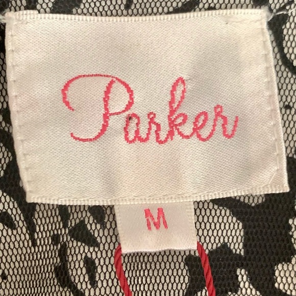 NWT PARKER Silk Blacksplatter Fit & Flare Dress Sleeveless Abstract Pattern M - Picture 3 of 16